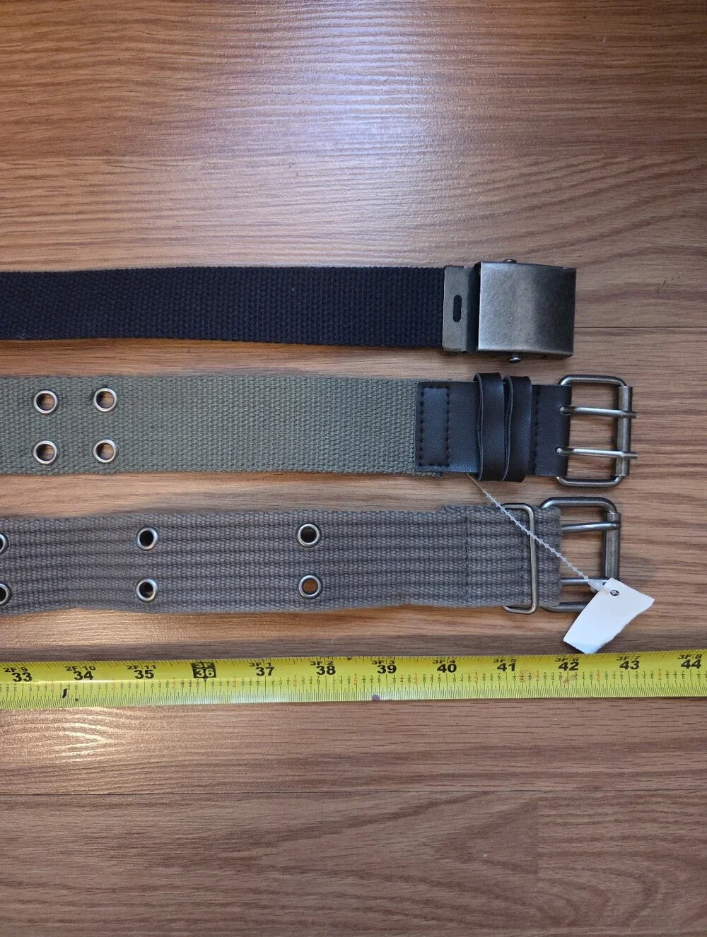 New Classic Womens Canvas Webbing Belt - 2 Military Green, I Dark Navy/Black